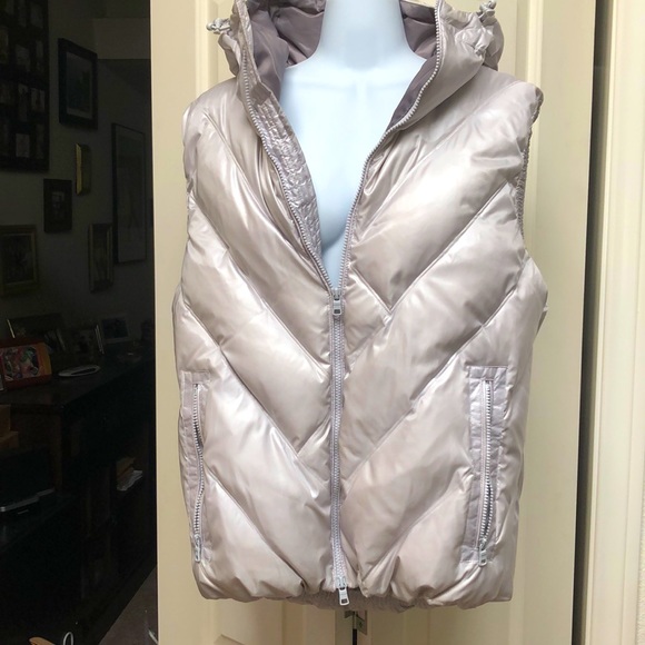 COPY - Jacket light gray sleeveless. Great look. SizeL. Hood . Zipper down& poc… - Picture 1 of 9